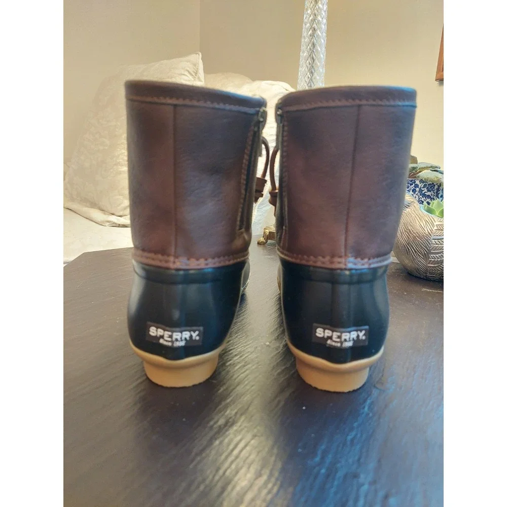 Sperry Top-Sider Saltwater Duck Boot Brown Rain Boots Size 6M Girls/7.5M Wms NEW